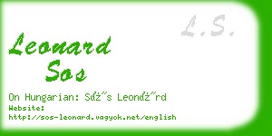 leonard sos business card